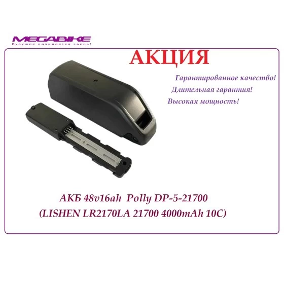 Аккумулятор Li-ion 48v16ah LR2170LA в боксе Polly DP5-21700 